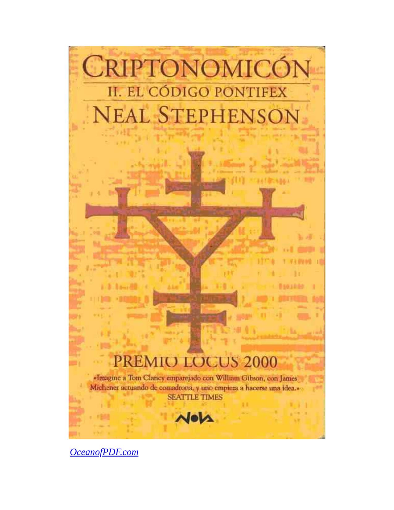 Criptonomicon II, El Codigo Pontife de Neal Stephenson, portada del libro