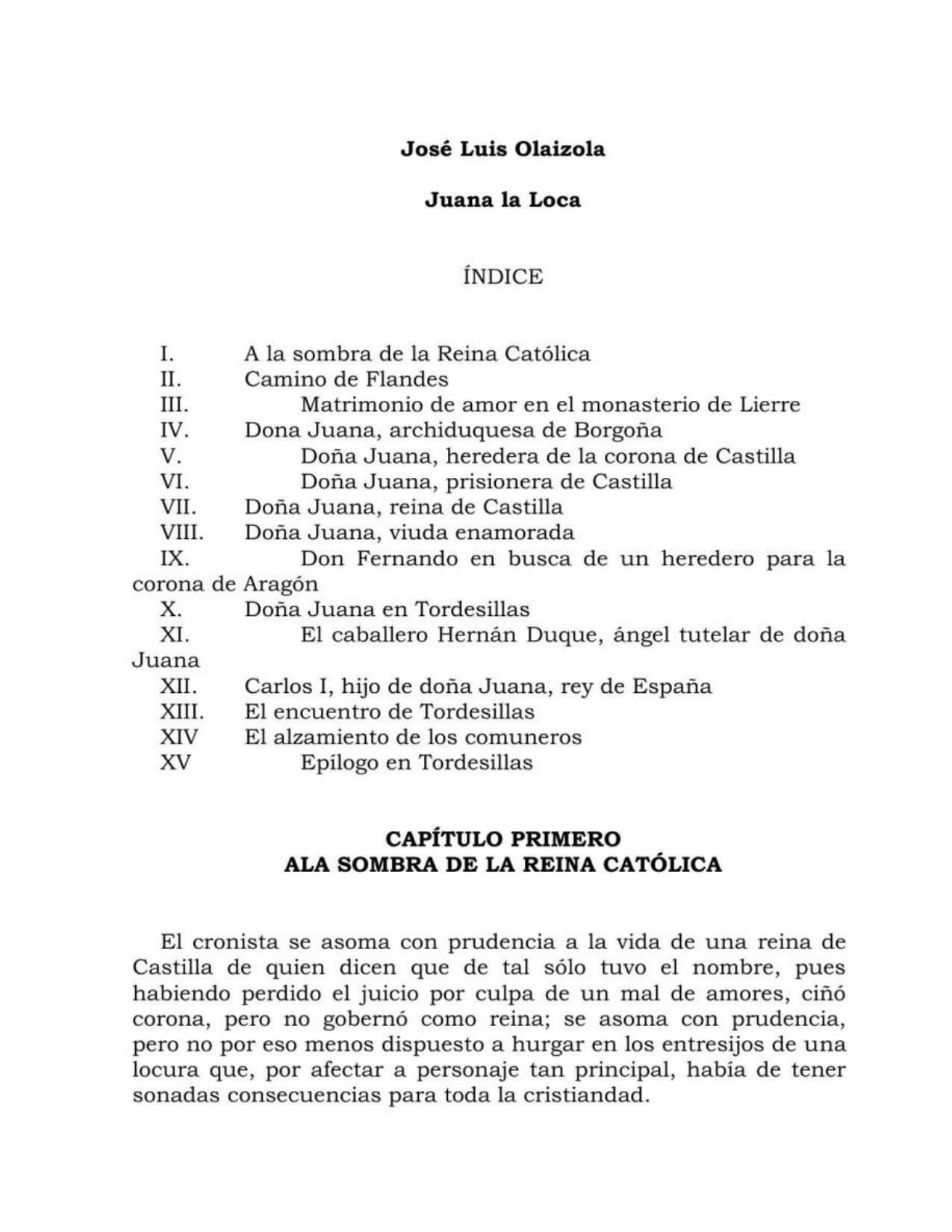 Juana la Loca de Jose Luis Olaizola, portada del libro