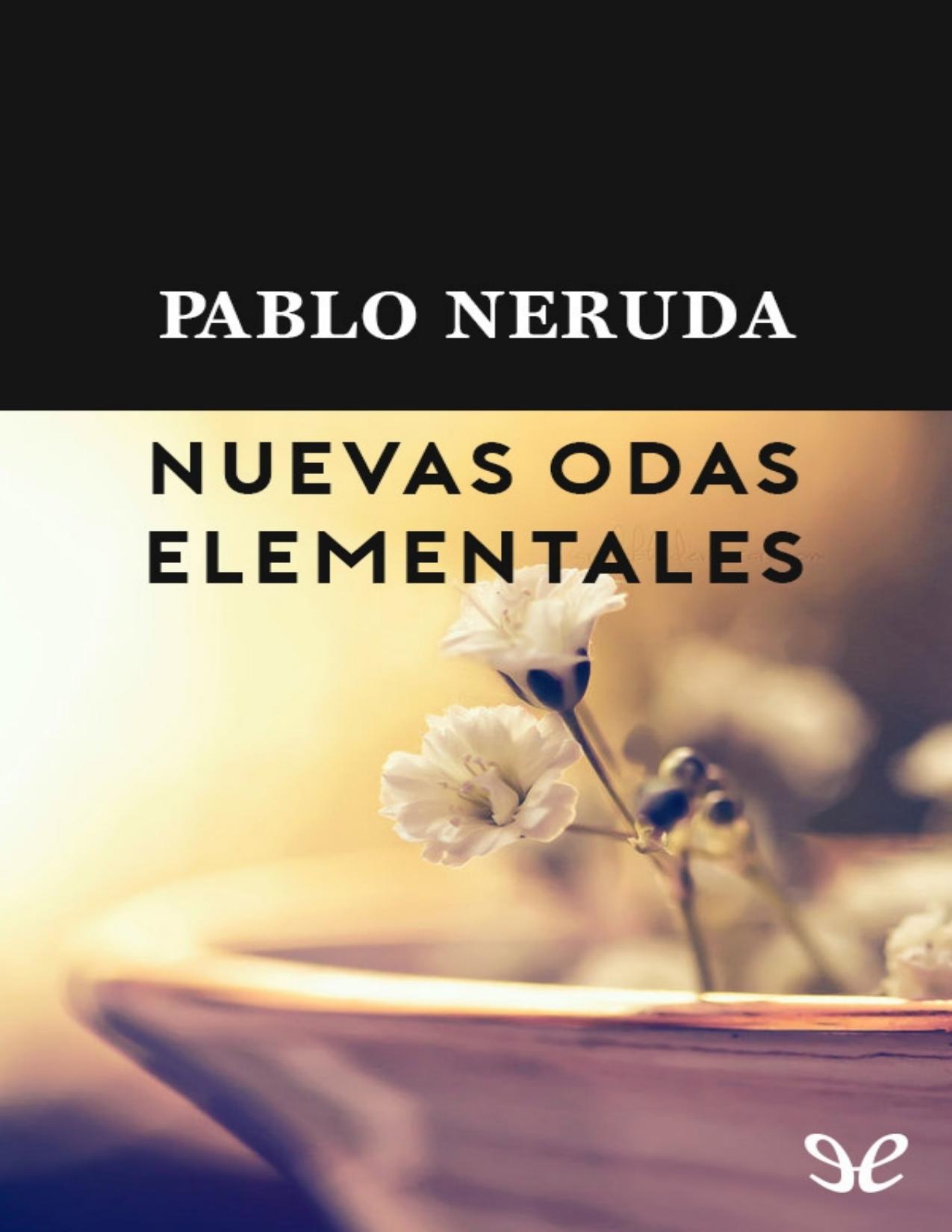 Nuevas odas elementales de Pablo Neruda, portada del libro