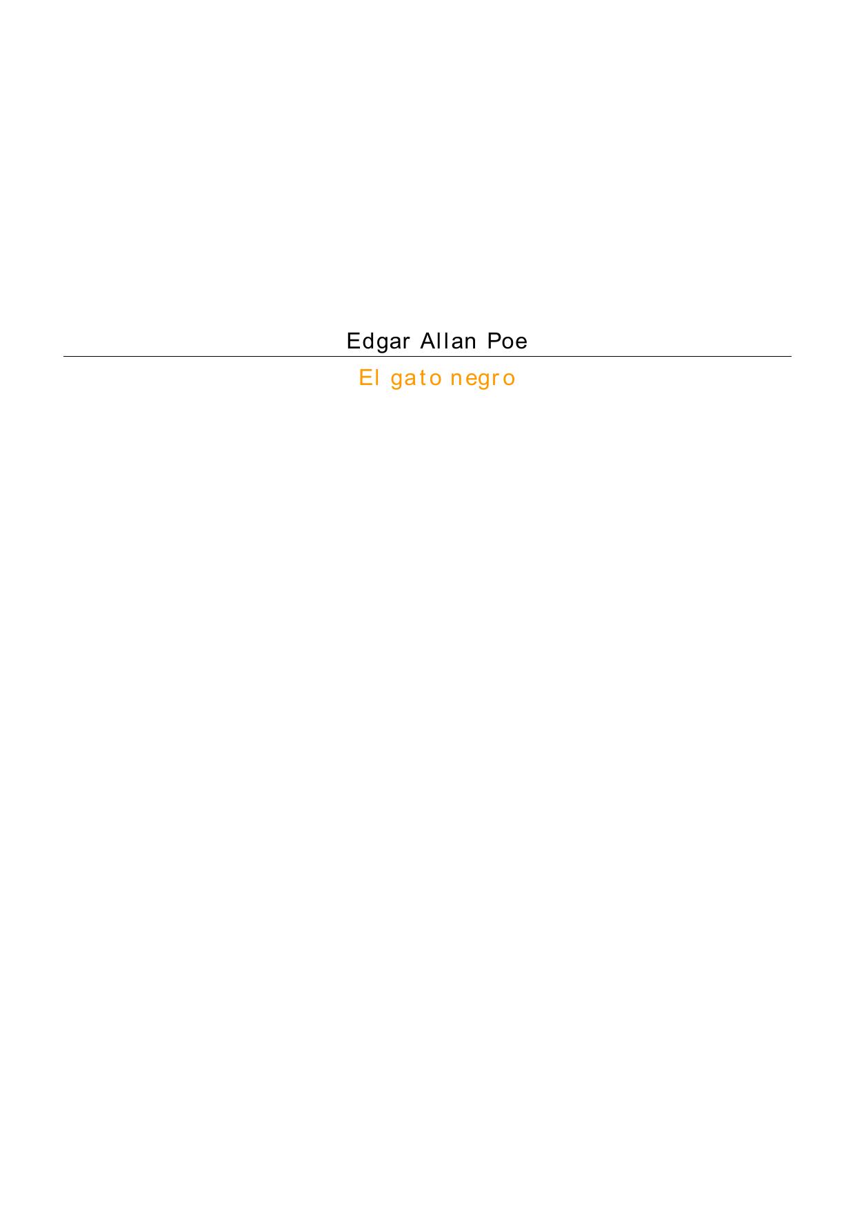 Edgar Allan Poe - El gato negro de Patricio, portada del libro