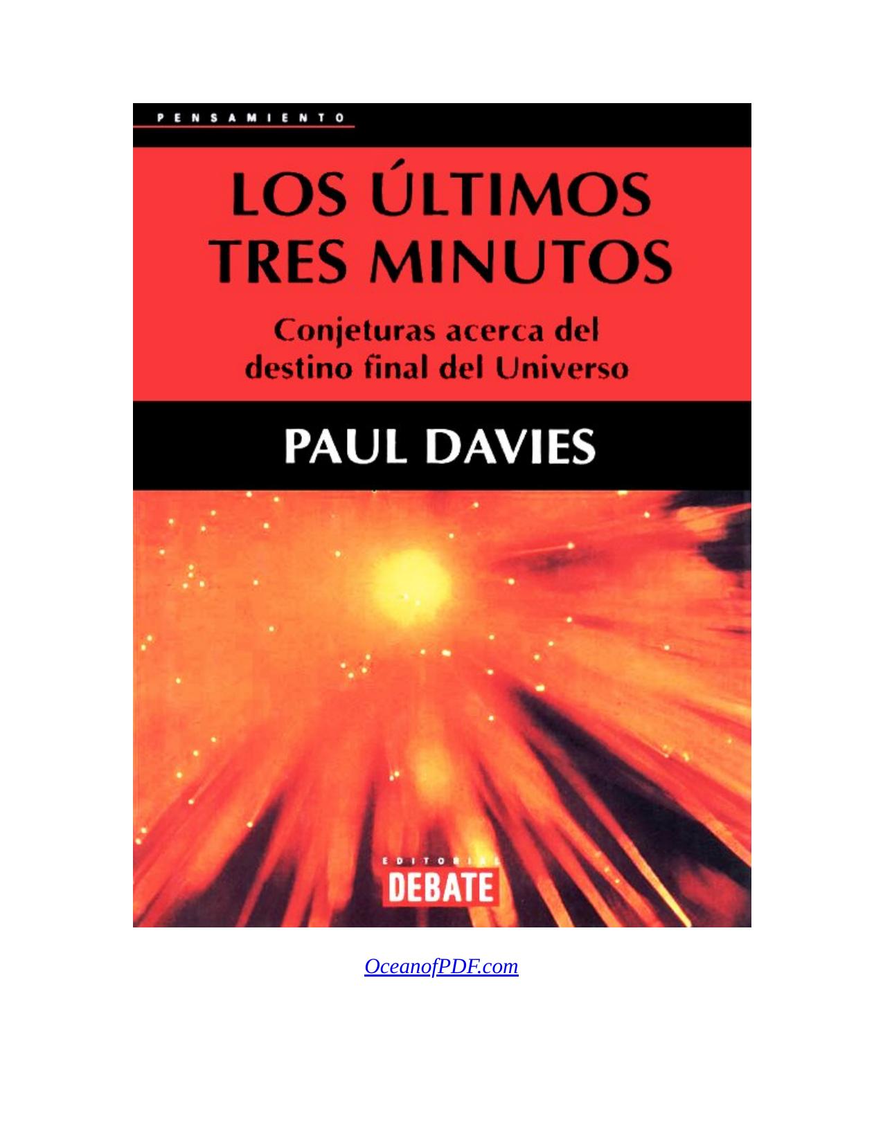 Últimos tres minutos, Los de Paul Davies, portada del libro