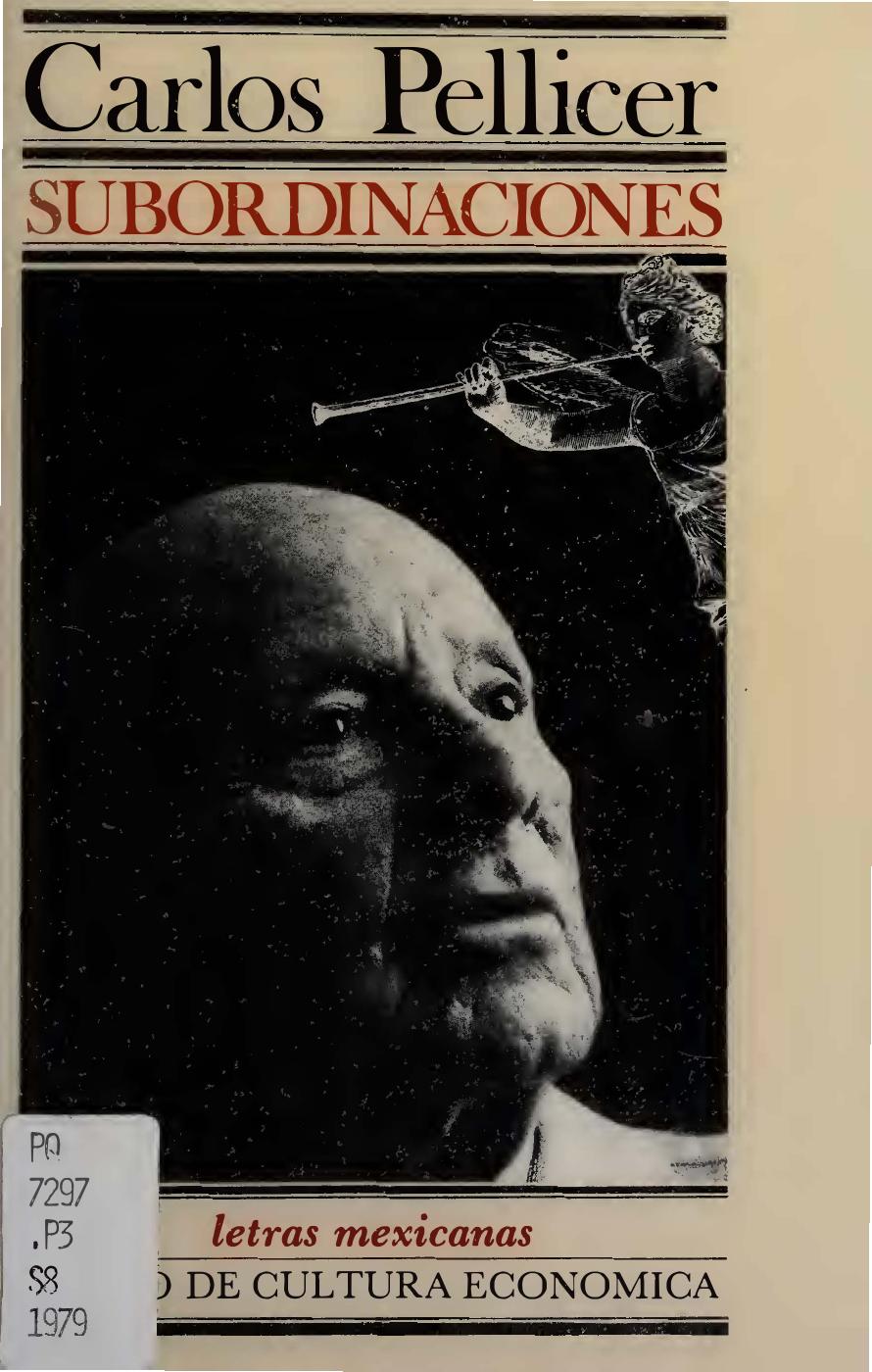 Subordinaciones de Pellicer, Carlos, 1897?-1977, portada del libro