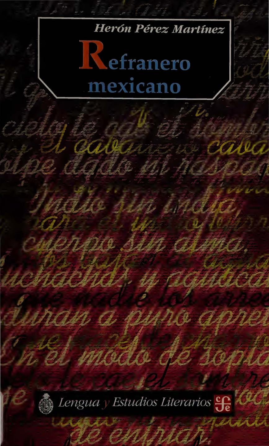 Refranero mexicano de Herón Pérez Martínez, portada del libro