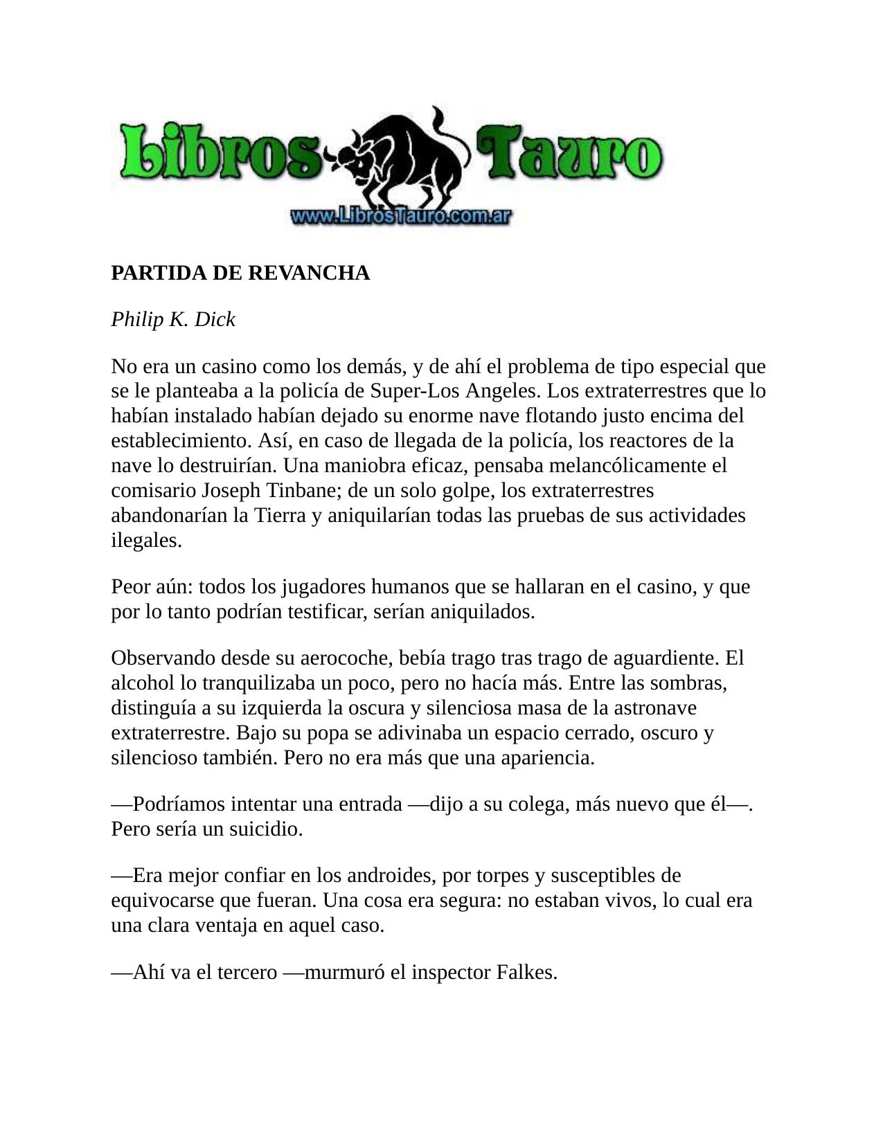PARTIDA DE REVANCHA de Philip K. Dick, portada del libro