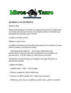 Portada de QUISIERA LLEGAR PRONTO