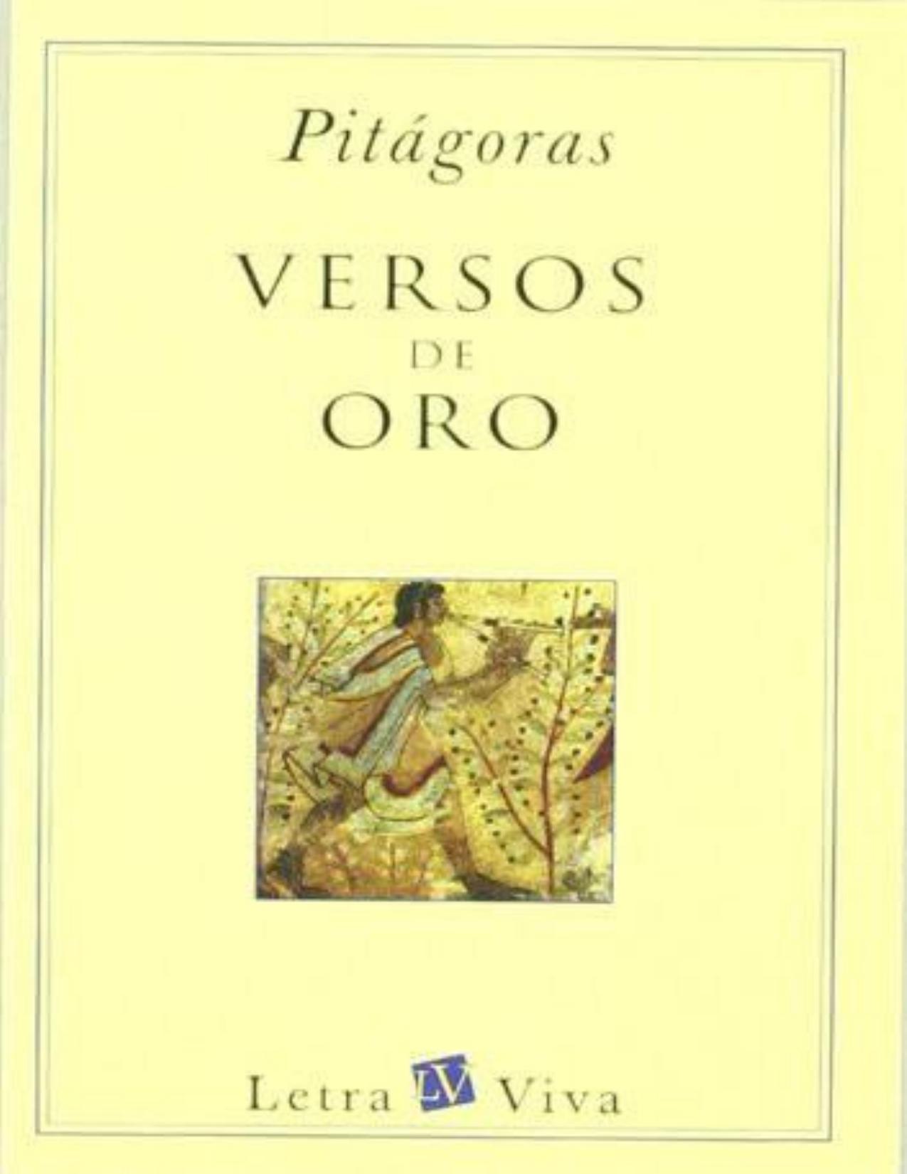 Los versos de oro de Pitagoras, portada del libro