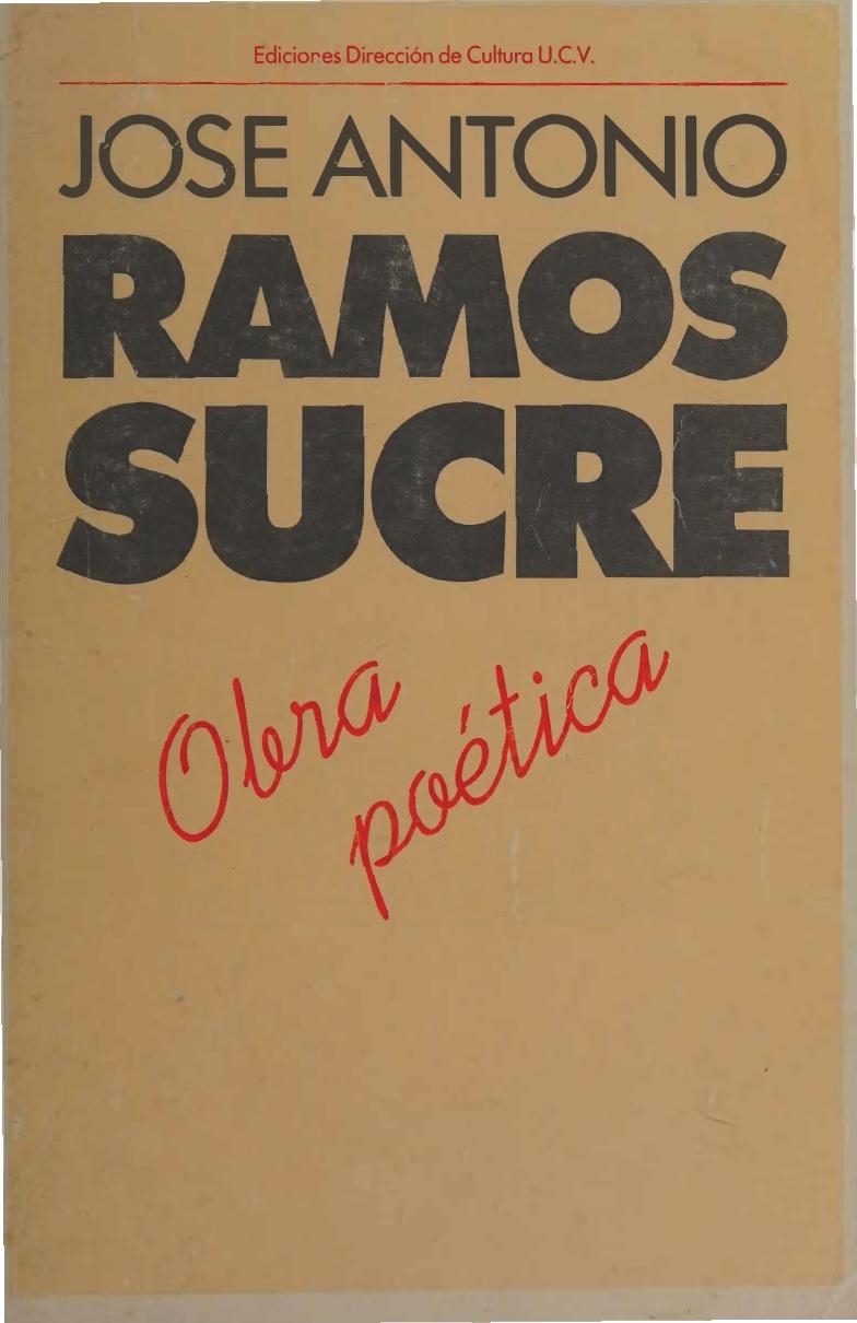 Obra poética de Jose Antonio Ramos Sucre, portada del libro