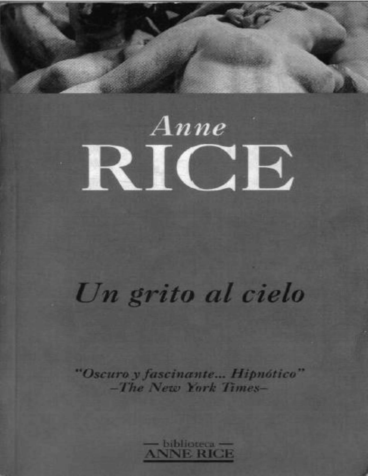 Un grito al cielo de Anne Rice, portada del libro