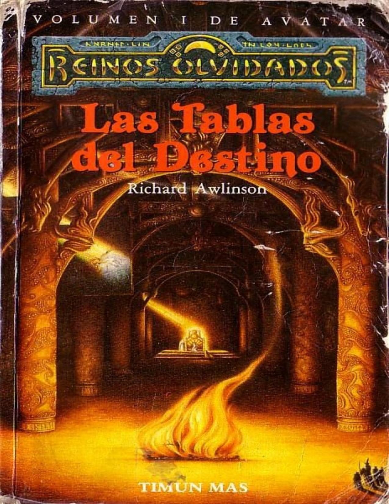Las tablas del Destino de Richard Awlinson, portada del libro