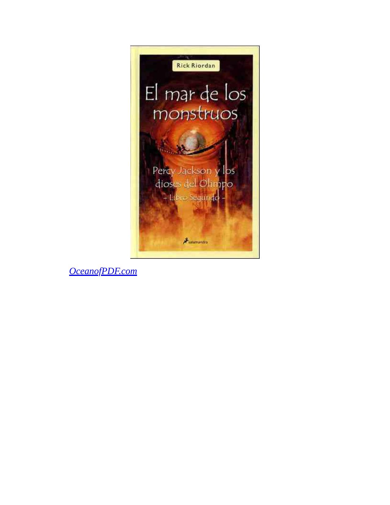 El mar de los monstruos de Rick Riordan, portada del libro