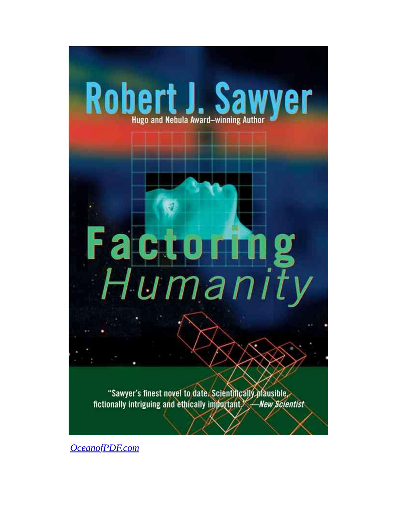 Factor de humanidad de Robert J. Sawyer, portada del libro