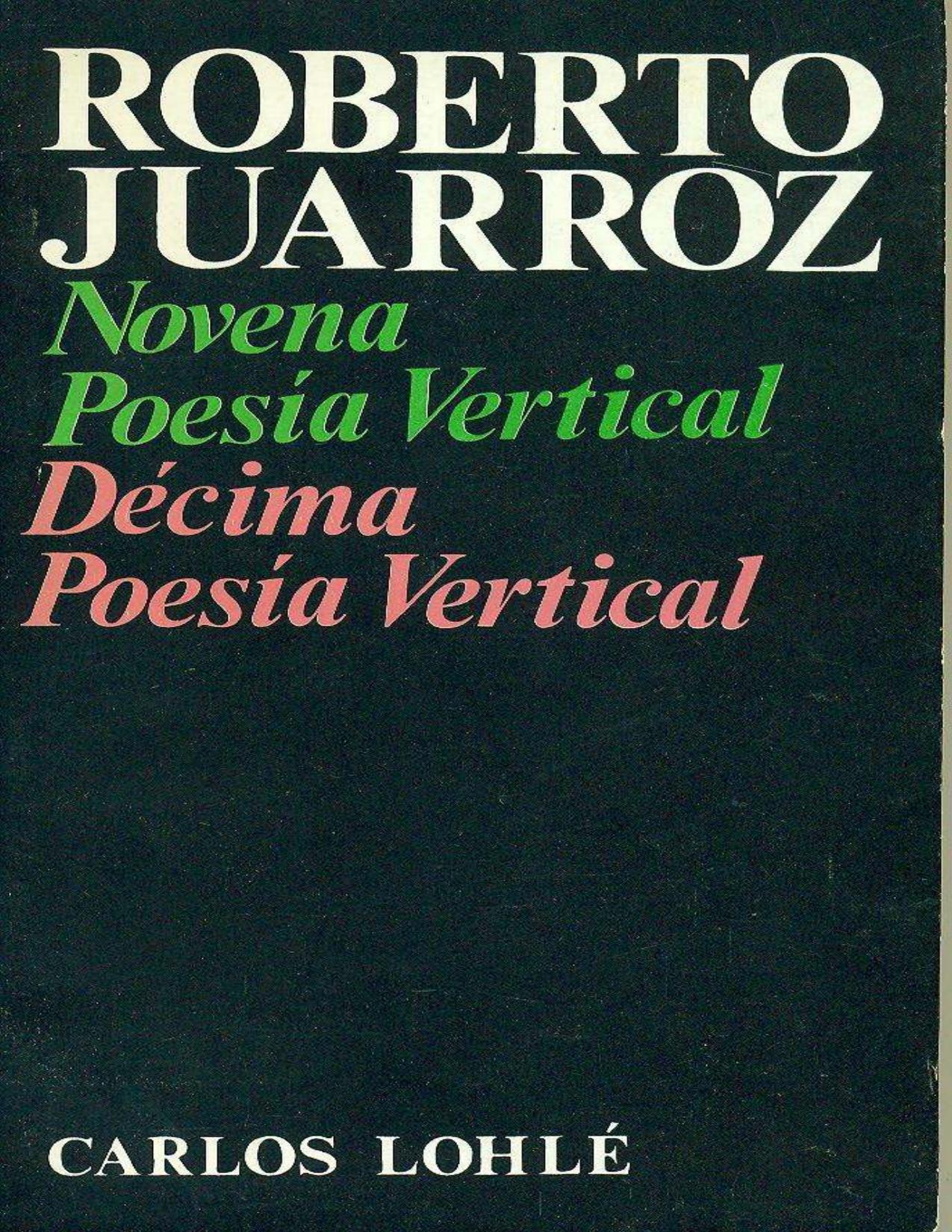Décima Poesía Vertical de Roberto Juarroz, portada del libro