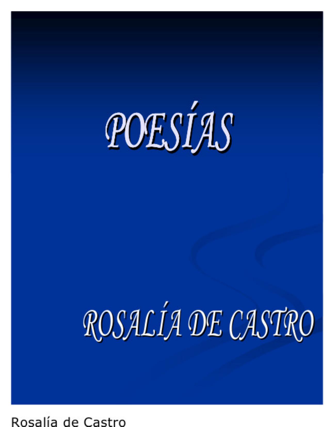 Poesias de Rosalia de Castro, portada del libro