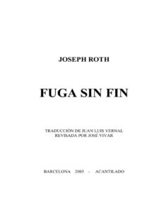 Portada de Fuga sin fin
