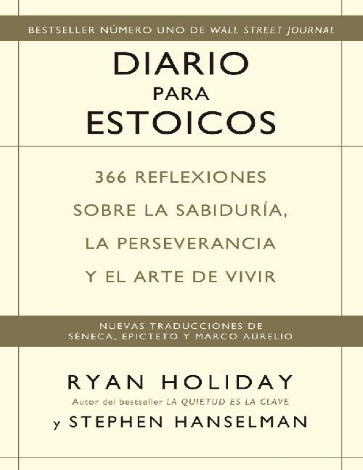 Diario para estoicos de Ryan Holiday, Stephen Hanselman, portada del libro