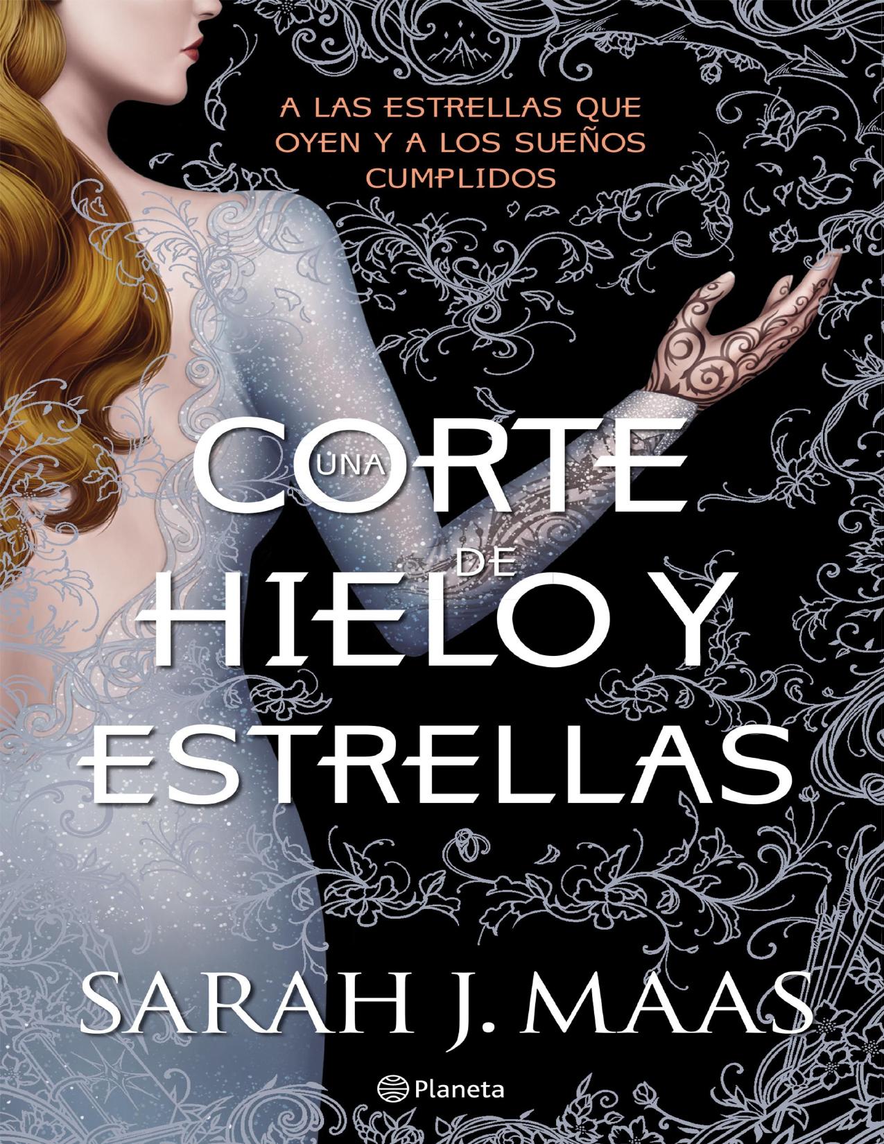 Una corte de hielo y estrellas de Sarah J Maas, portada del libro