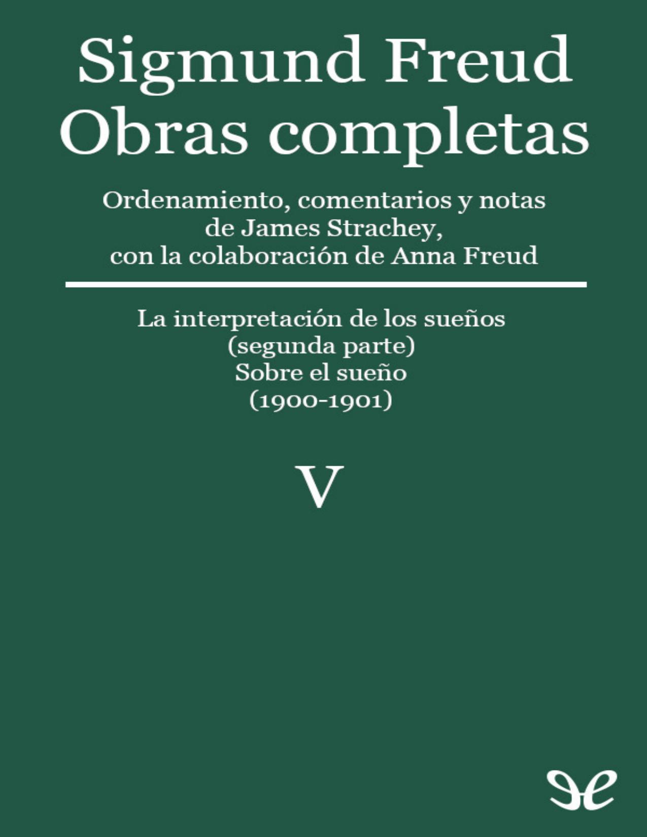 Volumen V (1900-1901) de Sigmund Freud, portada del libro
