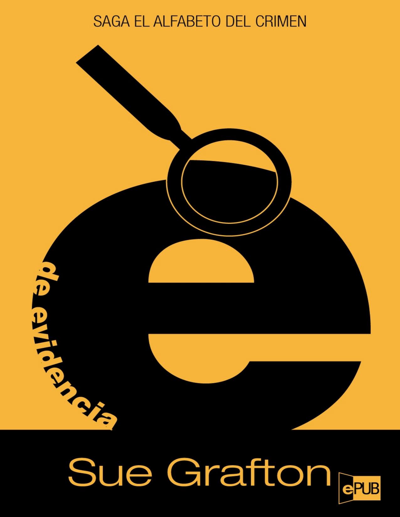 "E" de Evidencia de Sue Grafton, portada del libro
