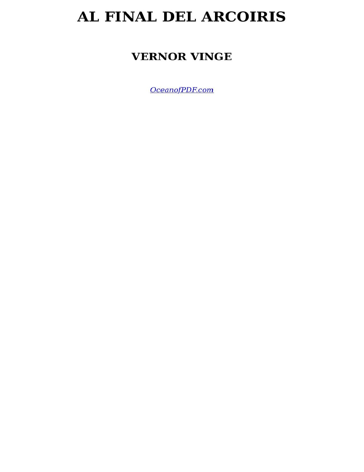Al final del Arco Iris de Vernor Vinge, portada del libro
