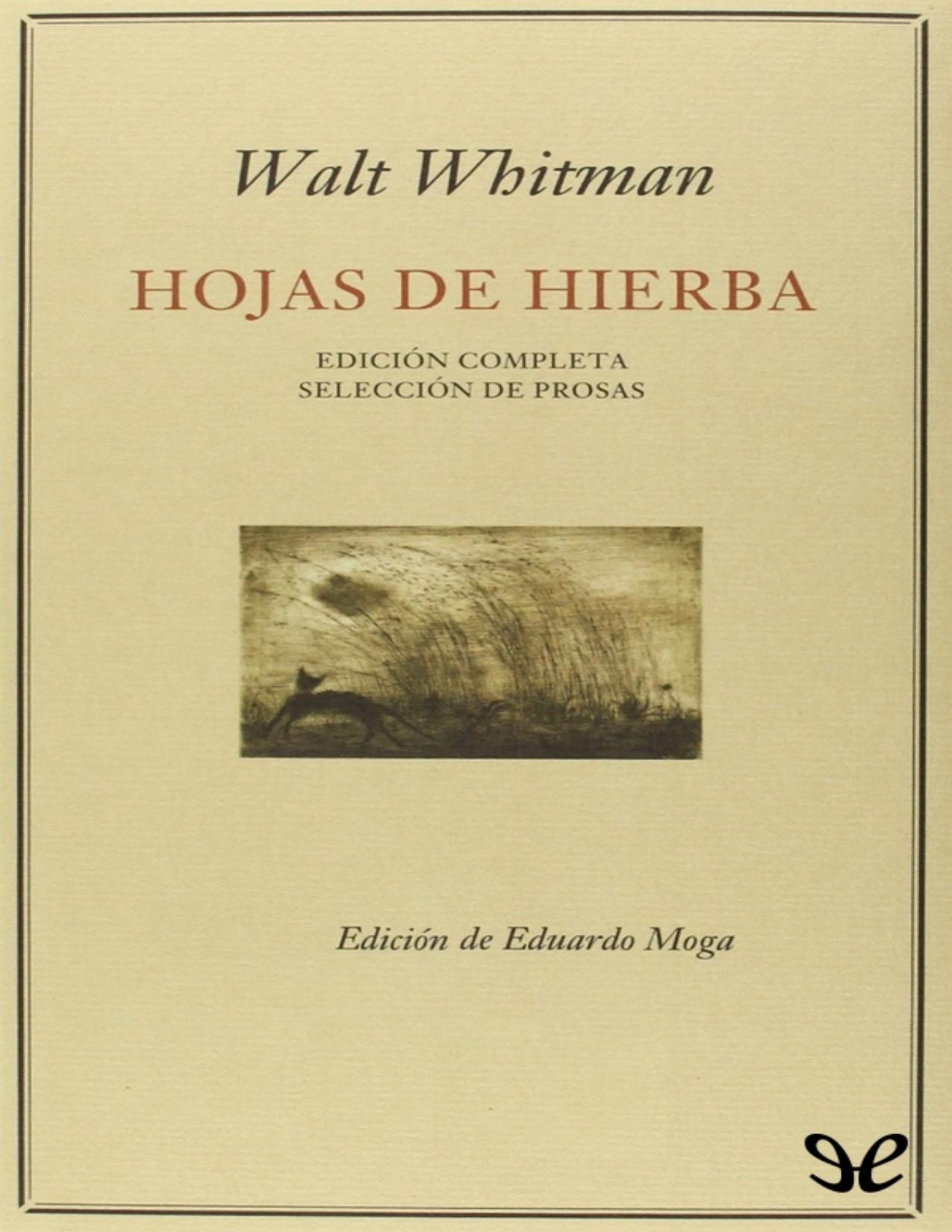 Hojas de hierba & Selección de prosas de Walt Whitman, portada del libro