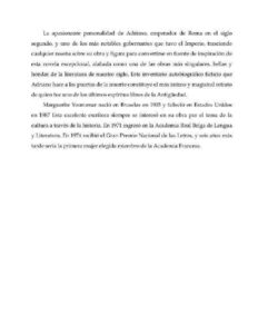 Portada de memorias de Adriano,