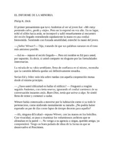 Portada de EL INFORME DE LA MINORIA