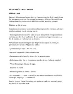 Portada de SUSPENSIÓN DEFECTUOSA