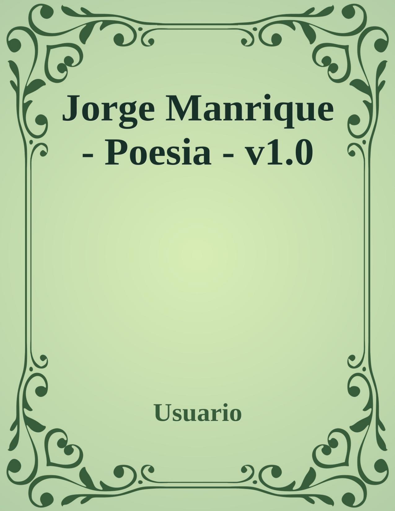 Jorge Manrique - Poesia - v1.0 de usuario, portada del libro