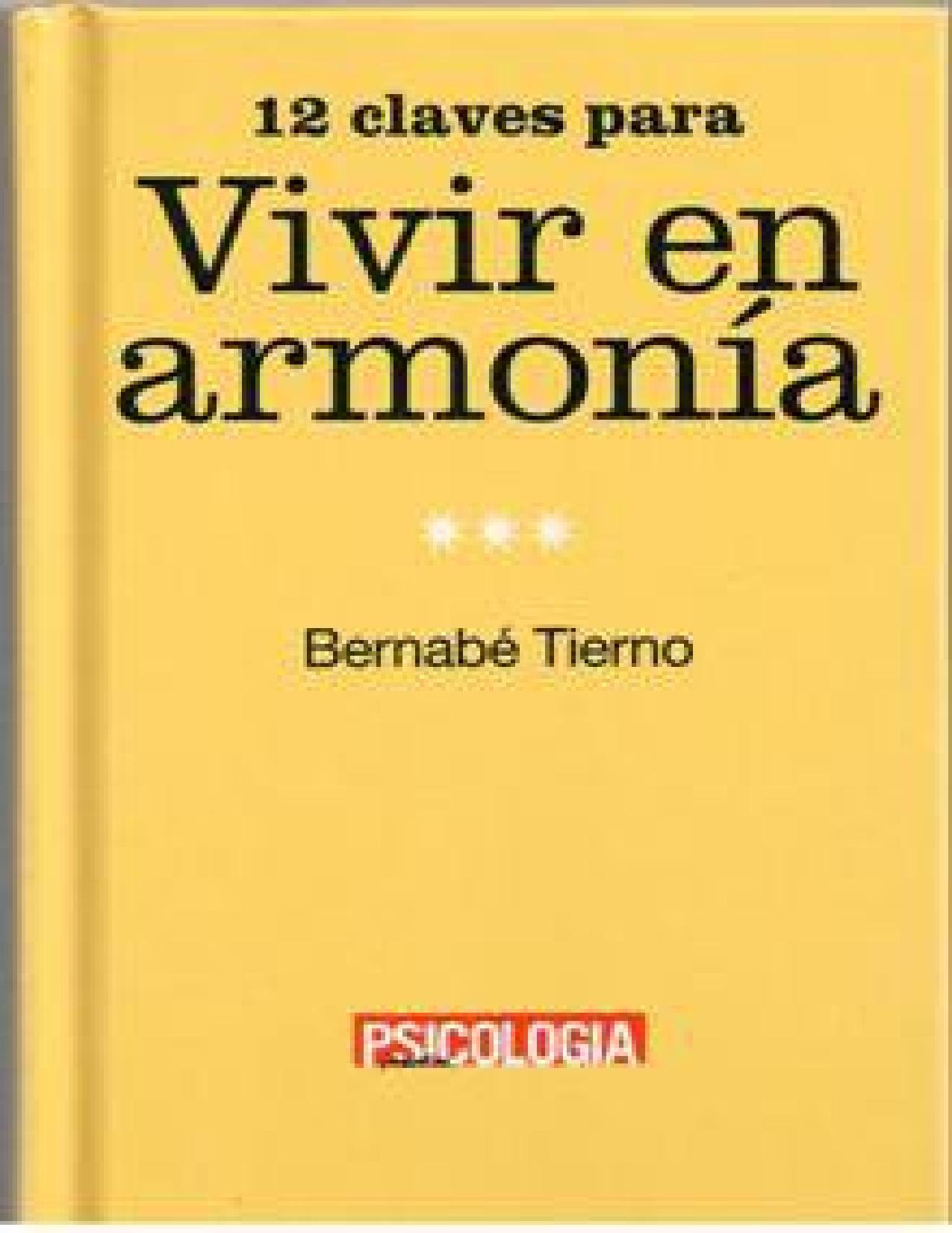 12 claves para vivir en armonia de Bernabe Tierno, portada del libro
