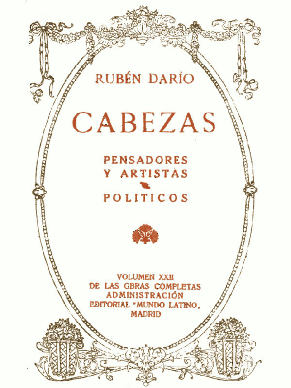 Cabezas de Rubén Darío, portada del libro