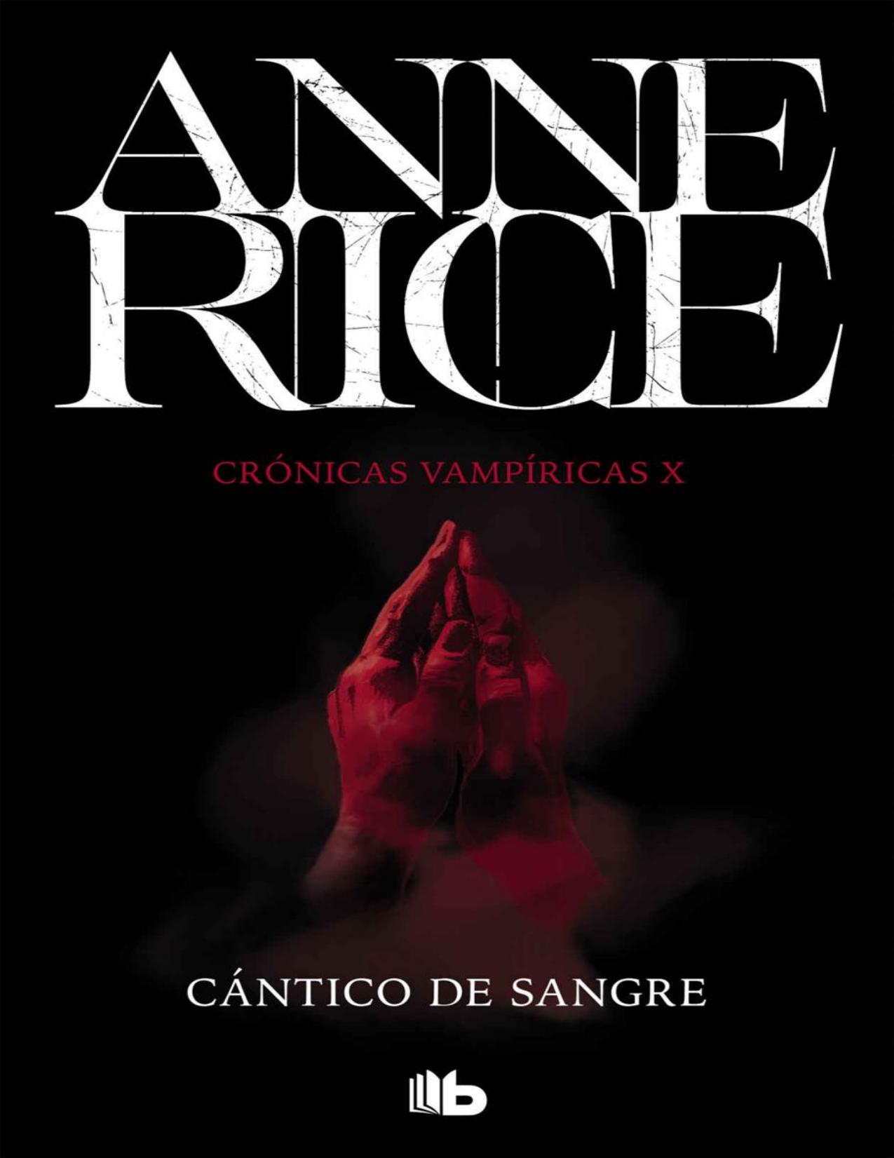 Cantico de sangre (Cronicas Vampiri de Anne Rice, portada del libro