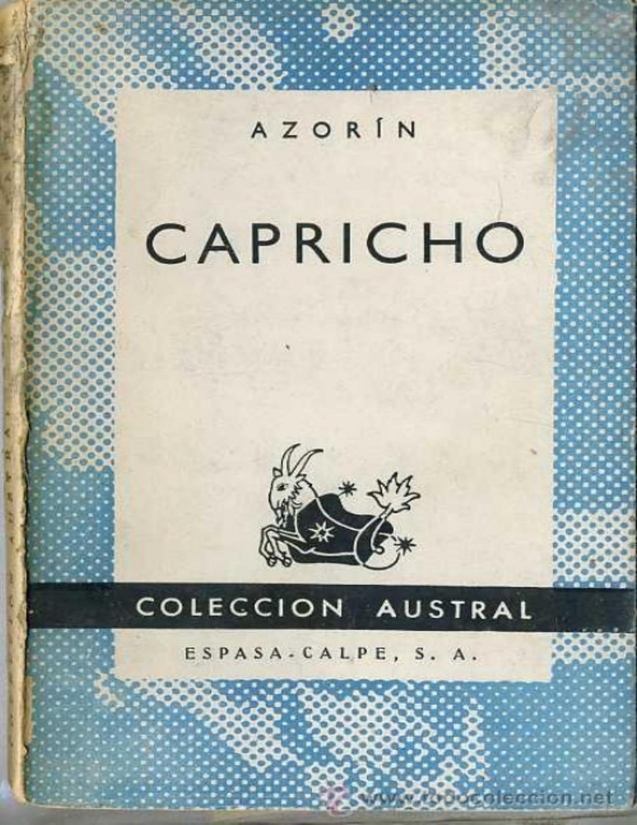 Capricho de Azorín, portada del libro
