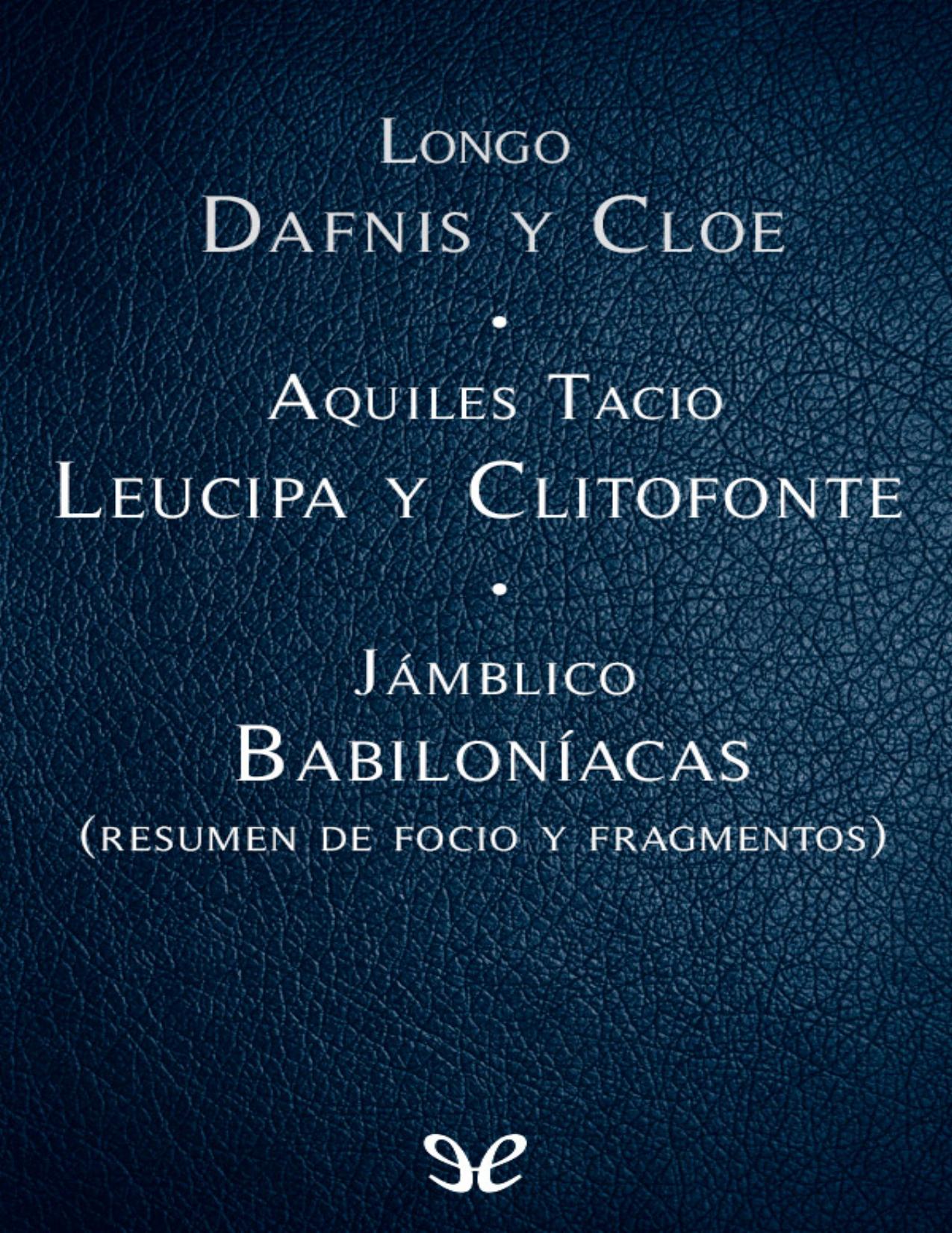 Dafnis y Cloe & Leucipa y Clitofont de AA VV, portada del libro