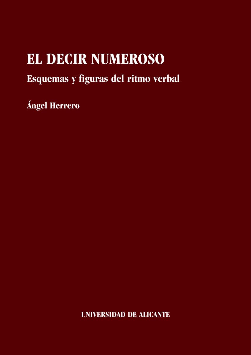 El decir numeroso. Esquemas y figur de Angel Herrero, portada del libro