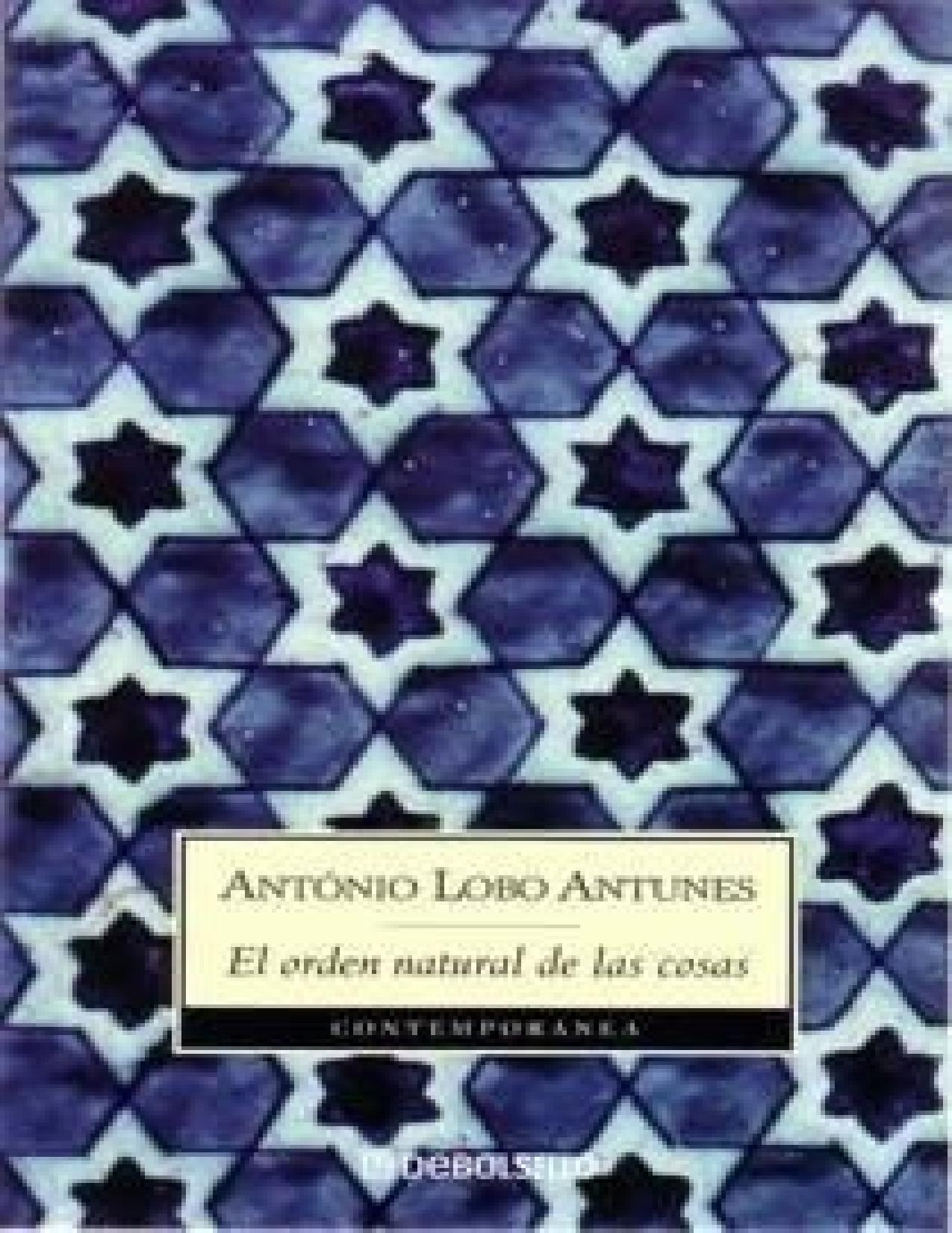El orden natural de las cosas de António Lobo Antunes, portada del libro