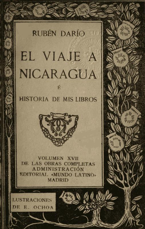 El Viaje a Nicaragua é Historia de mis libros de Rubén Darío, portada del libro