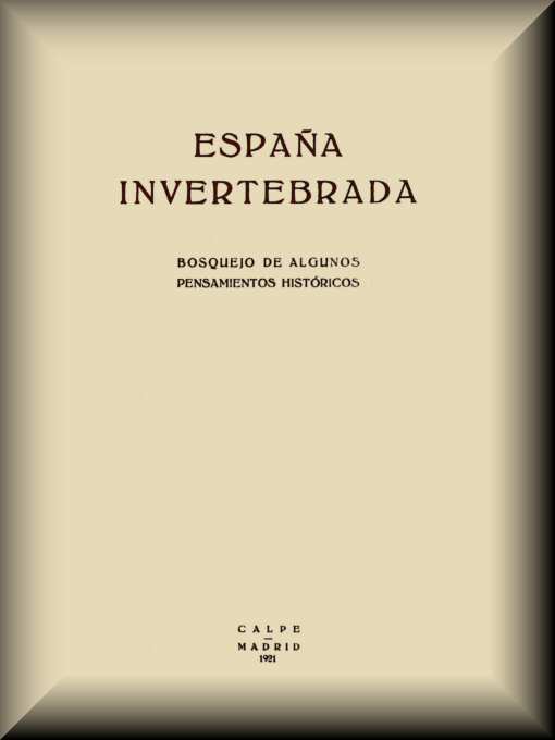 España invertebrada de Jose Ortega y Gasset, portada del libro