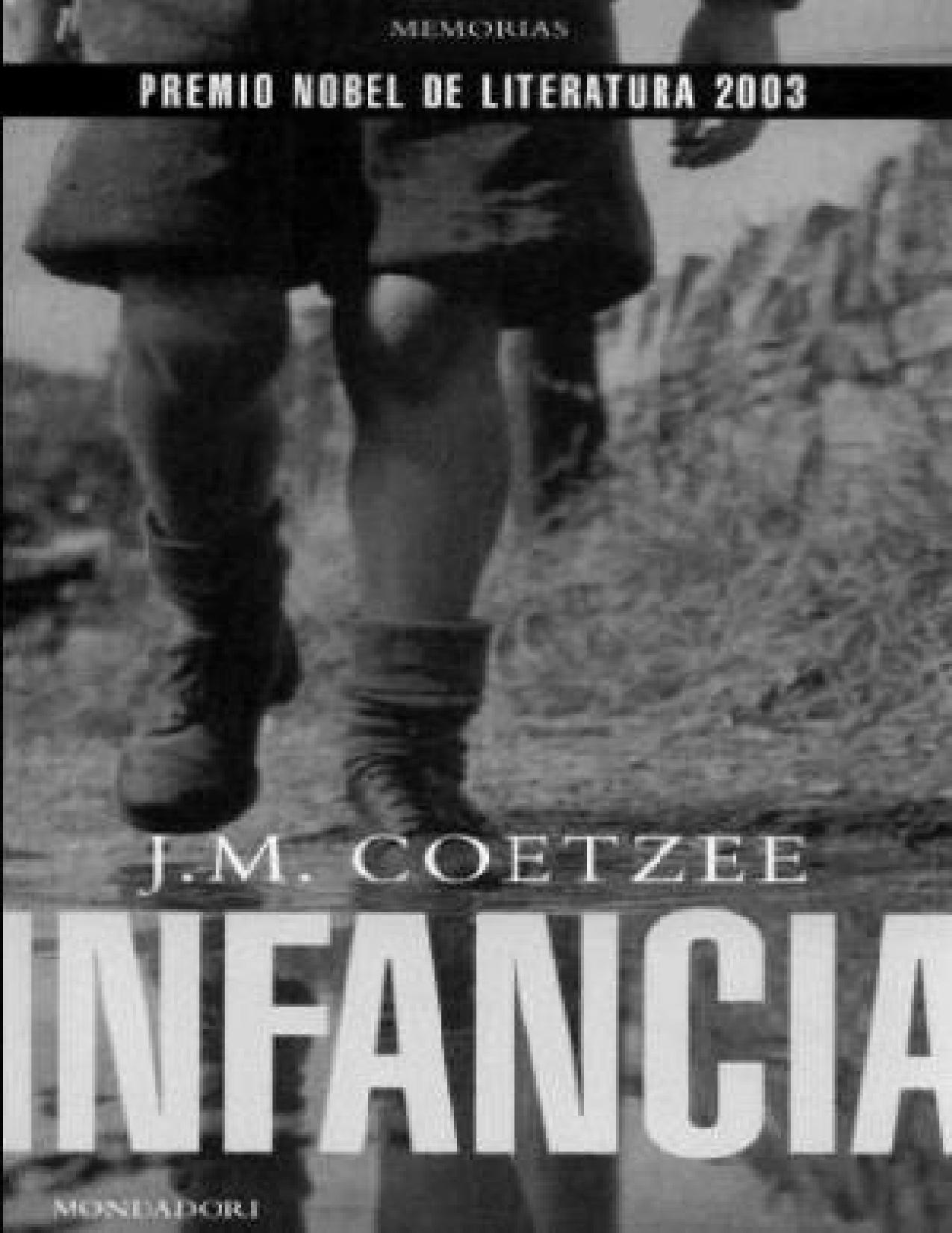 Infancia de J. M. Coetzee, portada del libro