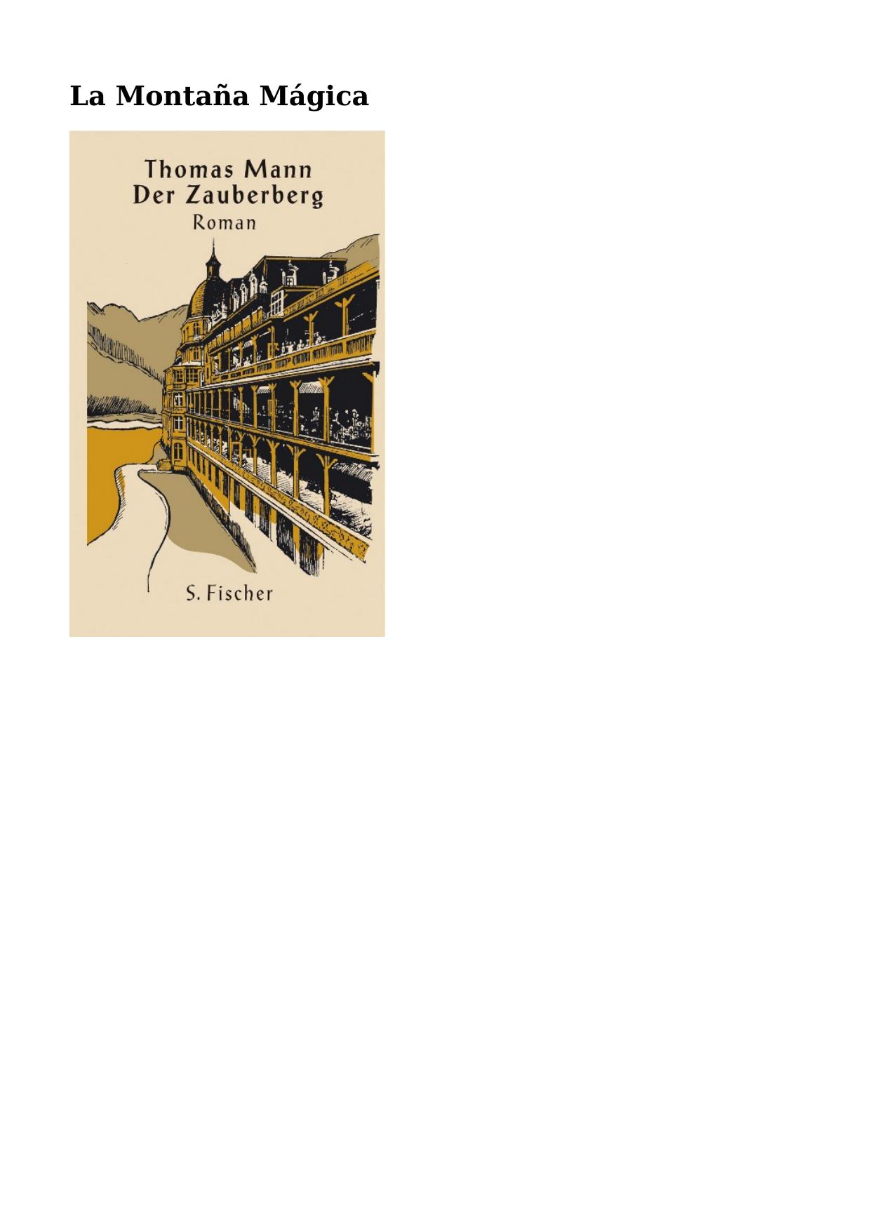 La montana magica de Thomas Mann, portada del libro