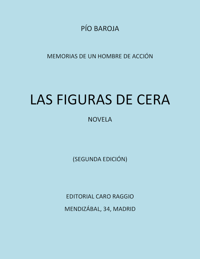 Las figuras de cera de Pío Baroja, portada del libro