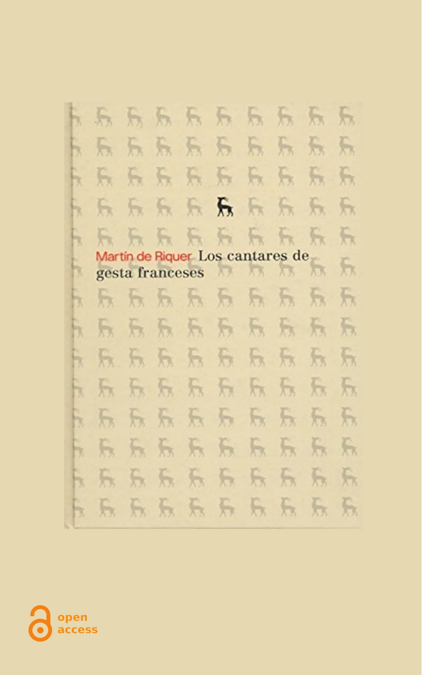 Los cantares de gesta franceses de Riquer, portada del libro