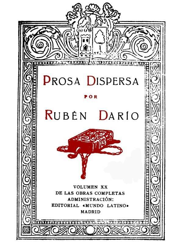 Prosa Dispersa de Rubén Darío, portada del libro