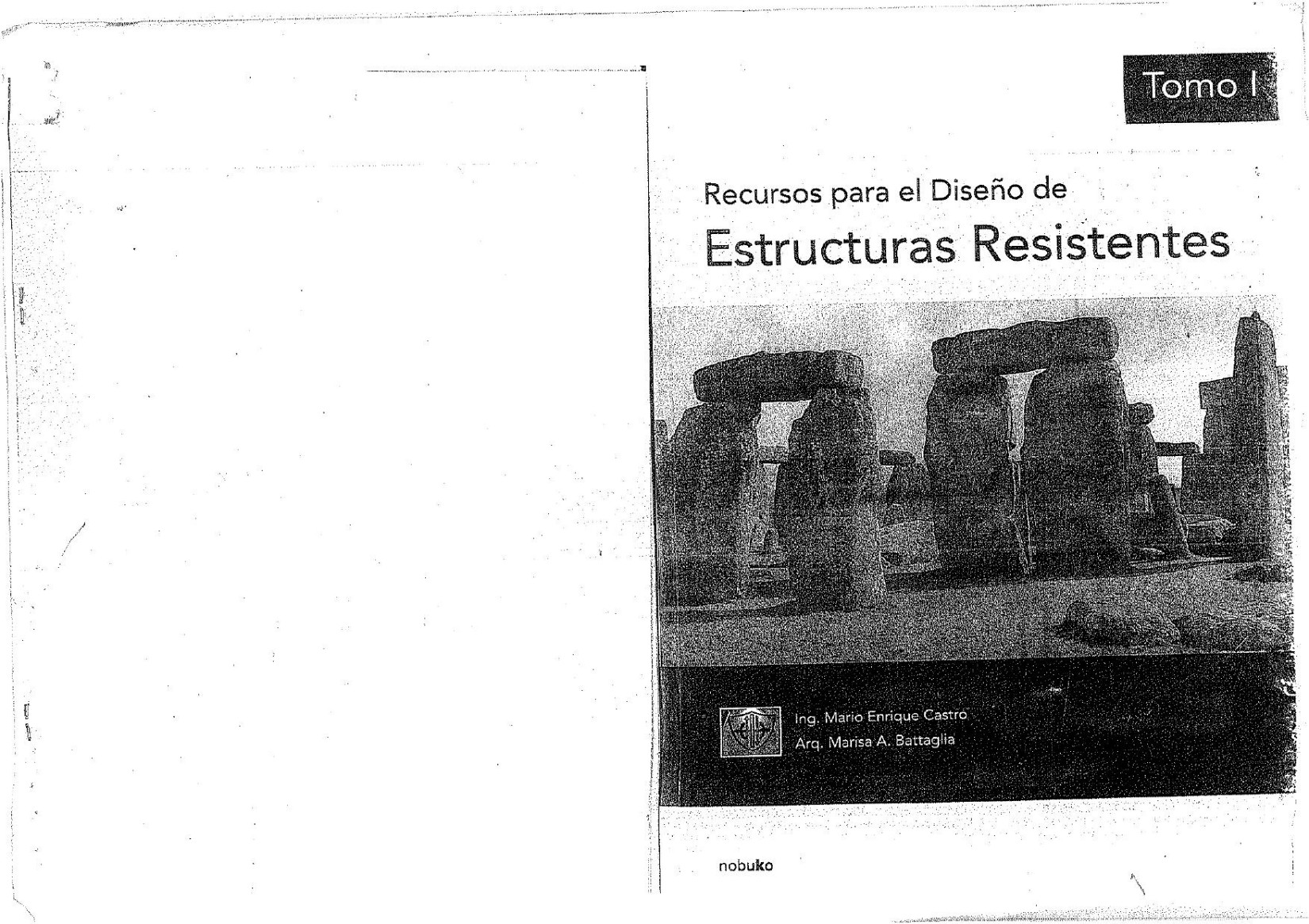 recursos para el diseno de estructuras resistentes - tomo I de Eduardo Castro, portada del libro