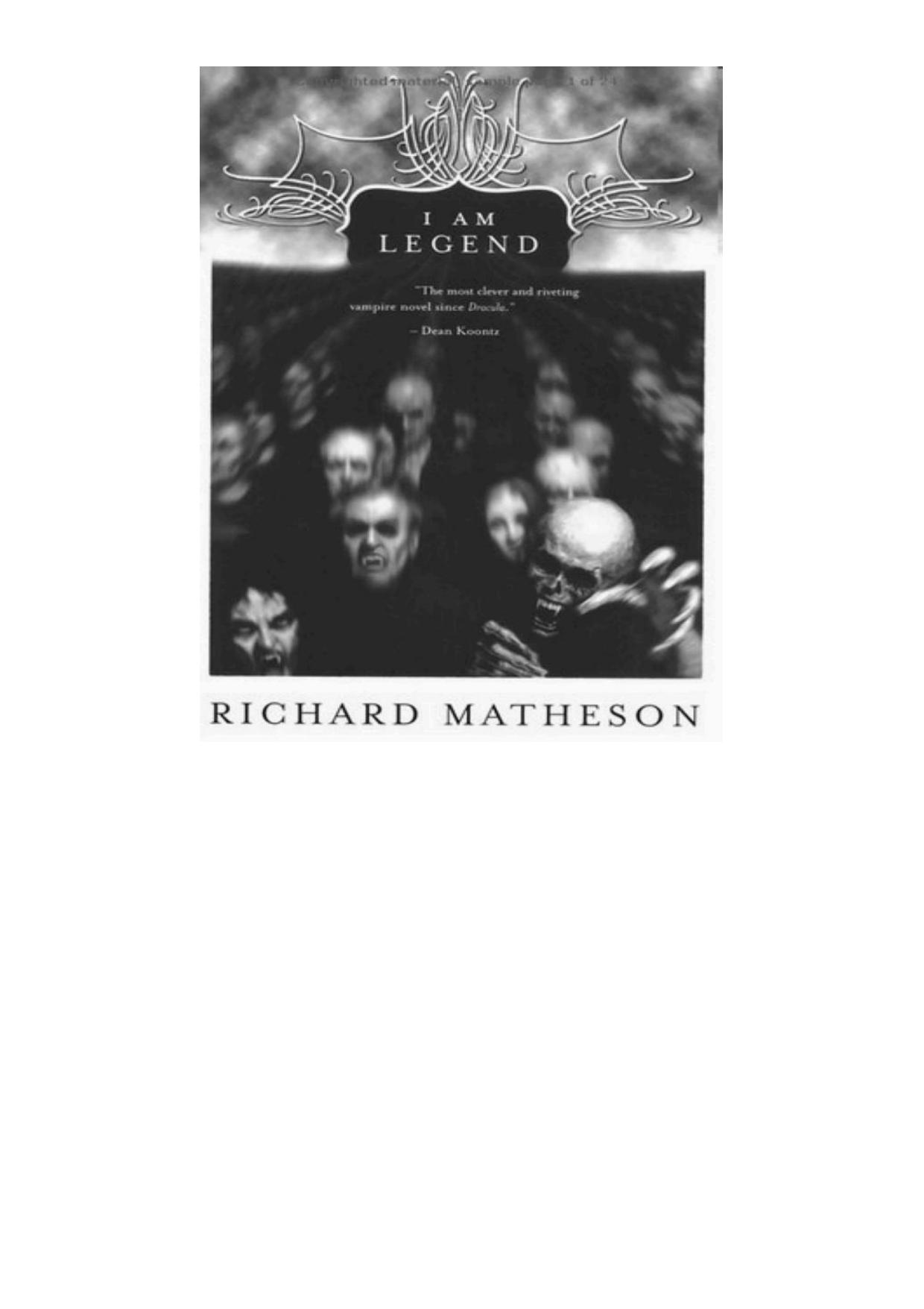 Soy leyenda de Richard Matheson, portada del libro