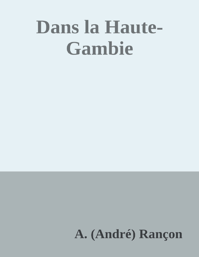 Couverture de Dans la Haute-Gambie
