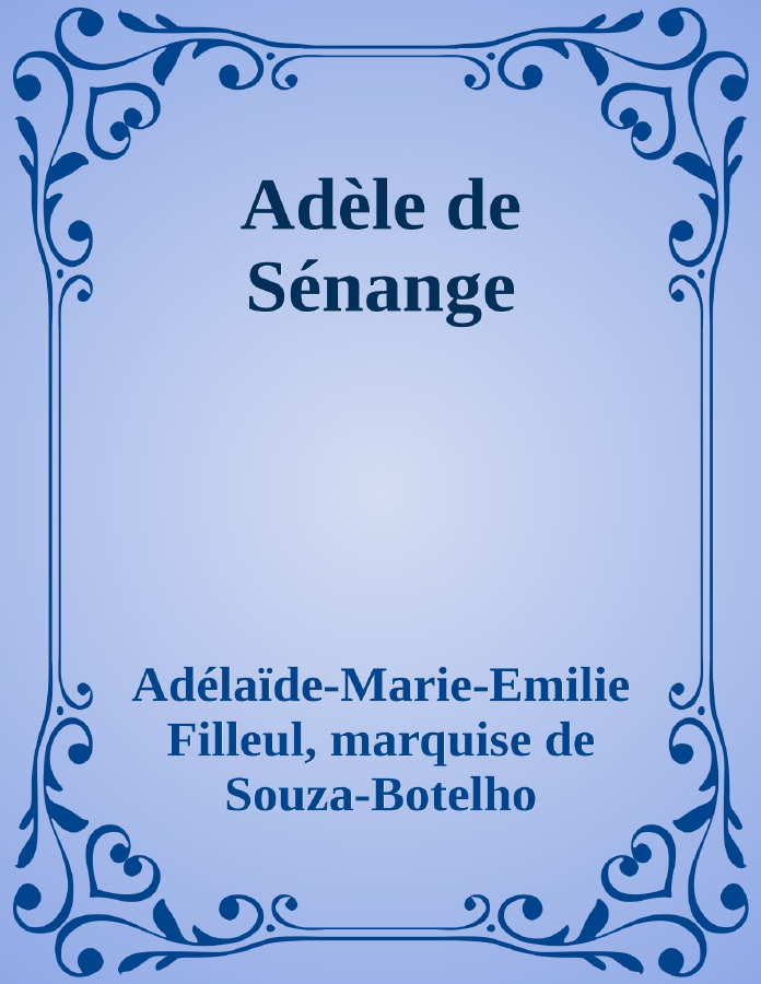 Couverture de Adèle de Sénange