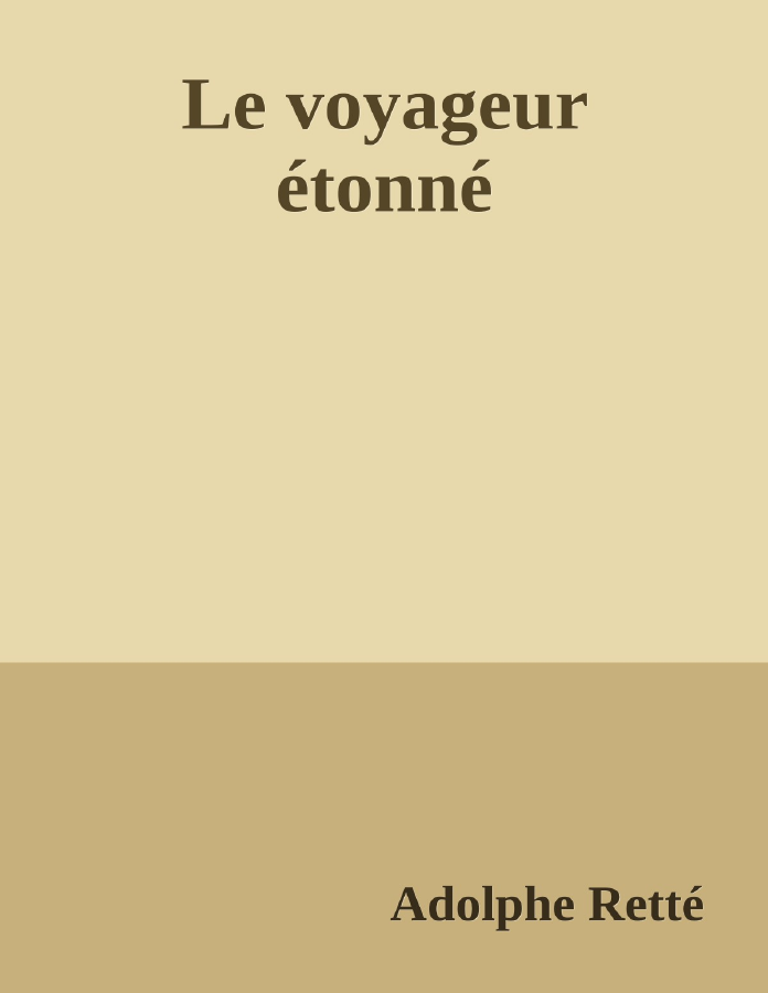 Couverture de Le voyageur étonné