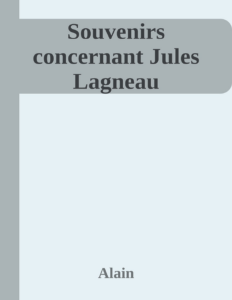 Couverture de Souvenirs concernant Jules Lagneau