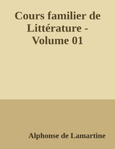 Couverture de Cours familier de Littérature - Volume 01