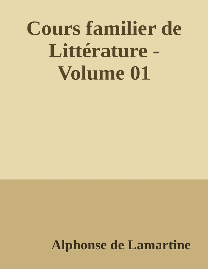 Couverture de Cours familier de Littérature - Volume 01